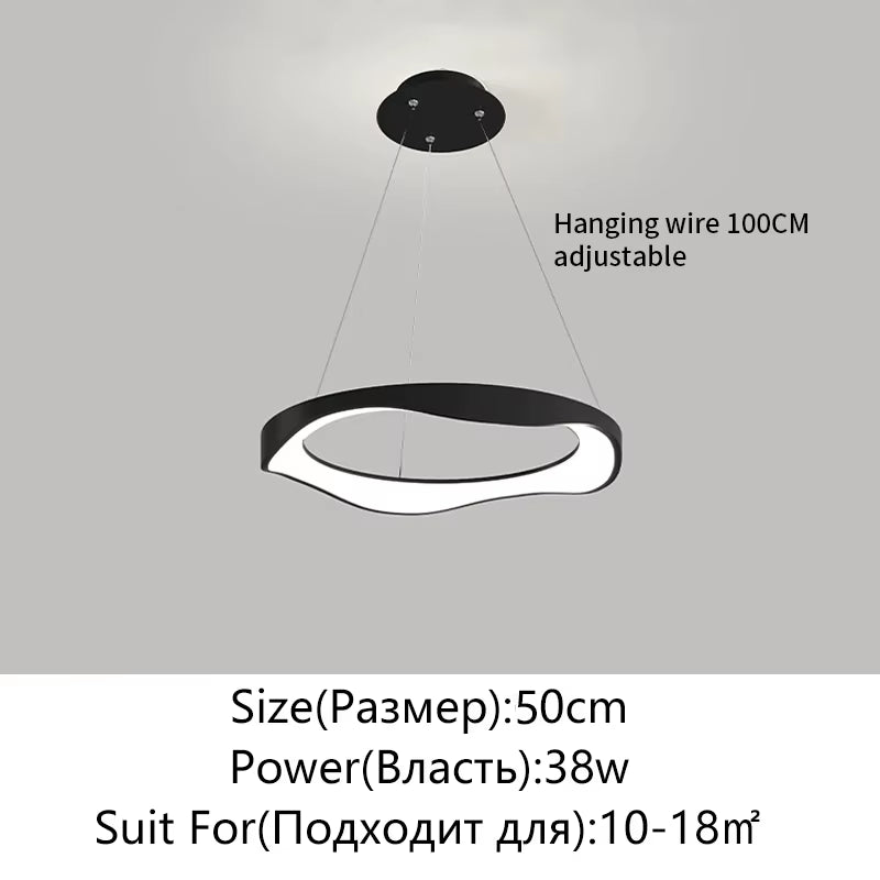 Elevate Your Space with the Modern Dimmable Circular Pendant Lamp - Perfect for Dining Rooms, Restaurants, and Bedrooms!