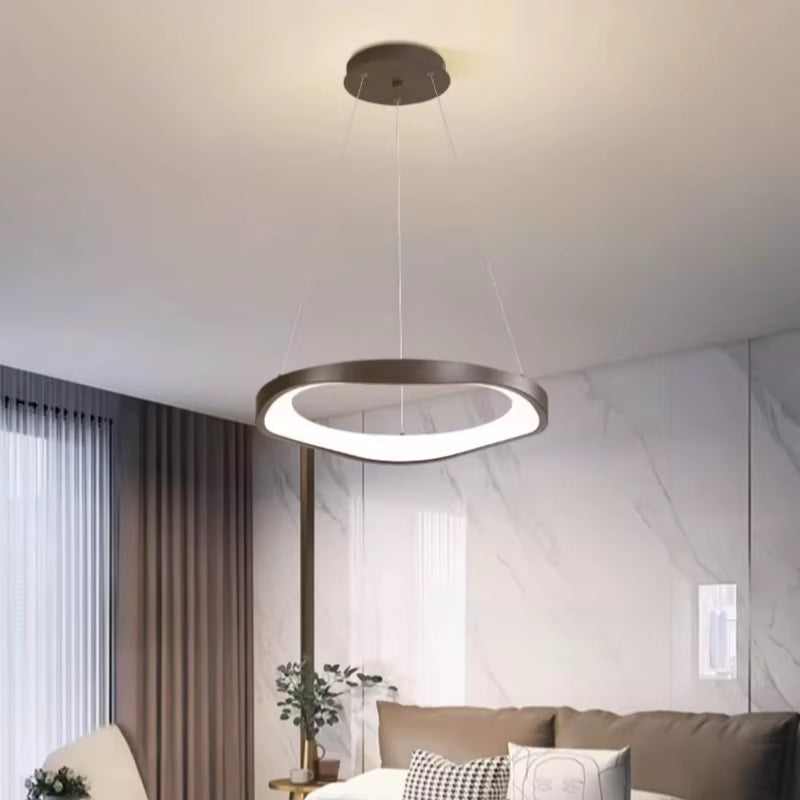 Elevate Your Space with the Modern Dimmable Circular Pendant Lamp - Perfect for Dining Rooms, Restaurants, and Bedrooms!