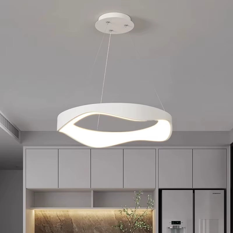 Elevate Your Space with the Modern Dimmable Circular Pendant Lamp - Perfect for Dining Rooms, Restaurants, and Bedrooms!