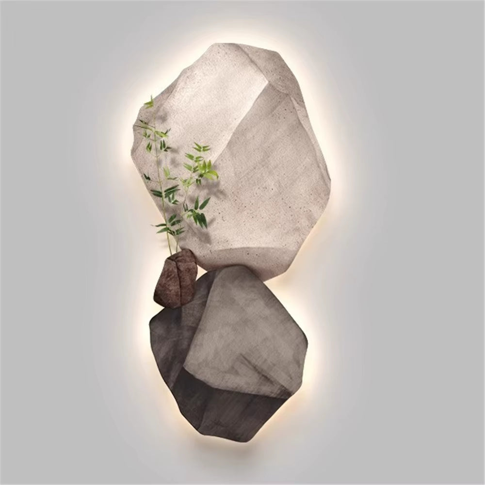 3D Stone Mural LED Wall Lamp - Elegant Night Light for Living Room, Study, and Office Decor