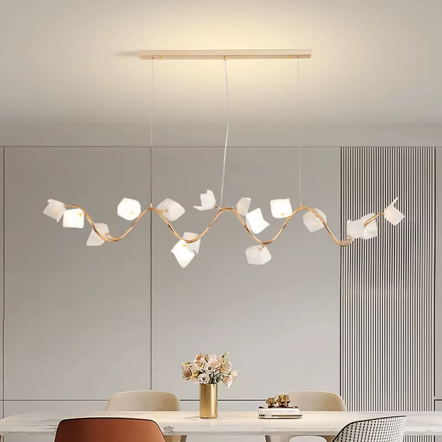 Contemporary Ceramic LED Flower Chandelier for Living Room, Restaurant, Bedroom, Villa, and Hotel Décor