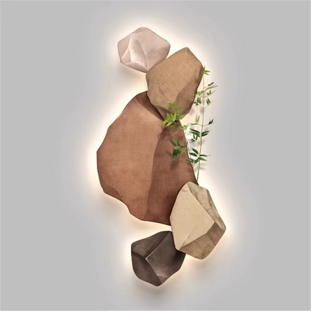 3D Stone Mural LED Wall Lamp - Elegant Night Light for Living Room, Study, and Office Decor