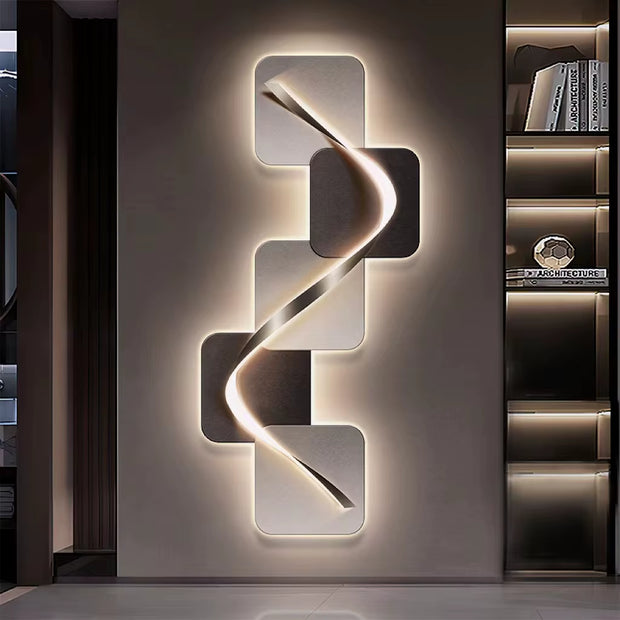 Elegant LED-Illuminated Minimalist Wall Art for Luxury Entrance Halls and Living Rooms