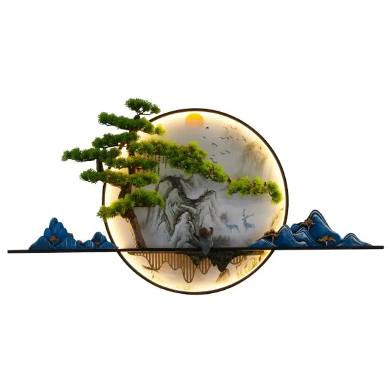 APRIL Modern LED Wall Picture Light - Elegant Chinese Landscape Mural Sconce for Home, Bedroom, and Study