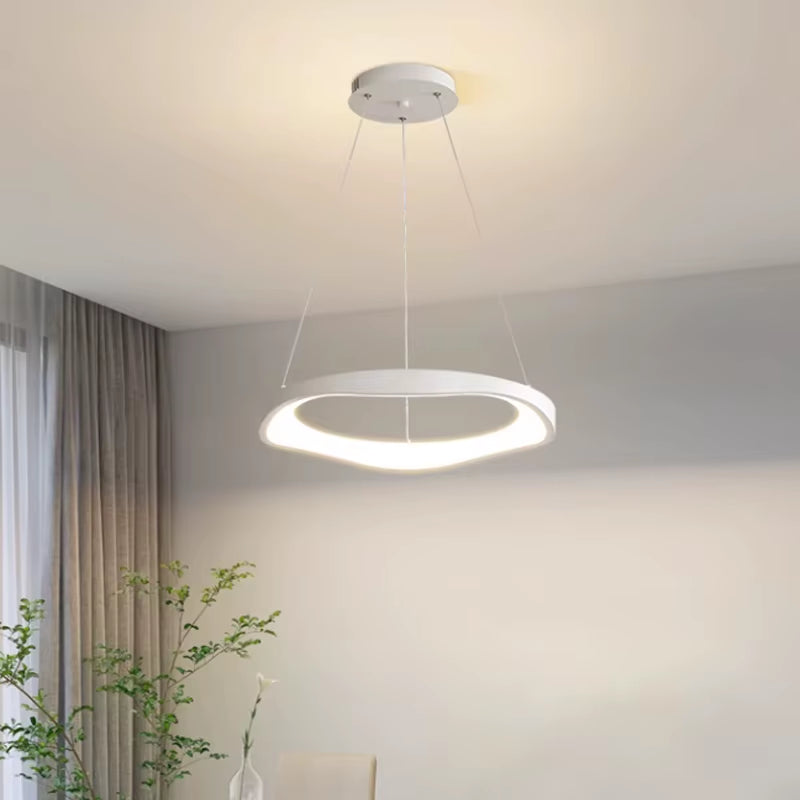 Elevate Your Space with the Modern Dimmable Circular Pendant Lamp - Perfect for Dining Rooms, Restaurants, and Bedrooms!