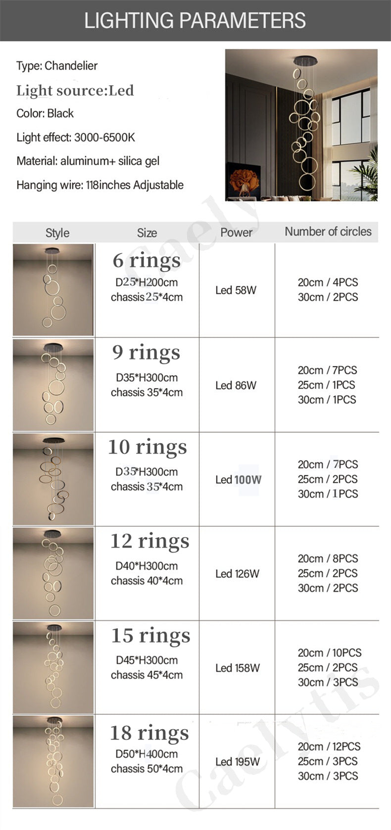 Loft Chandelier Modern Lighting Dining Room & Staircase Lighting Fixtures