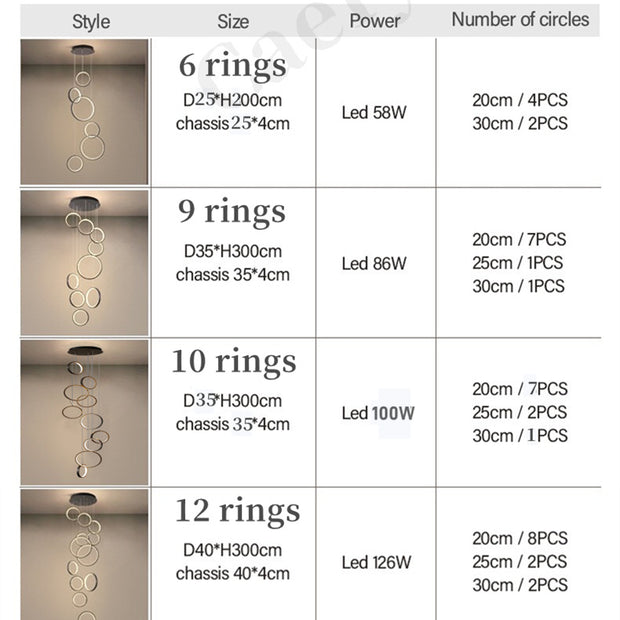 Loft Chandelier Modern Lighting Dining Room & Staircase Lighting Fixtures