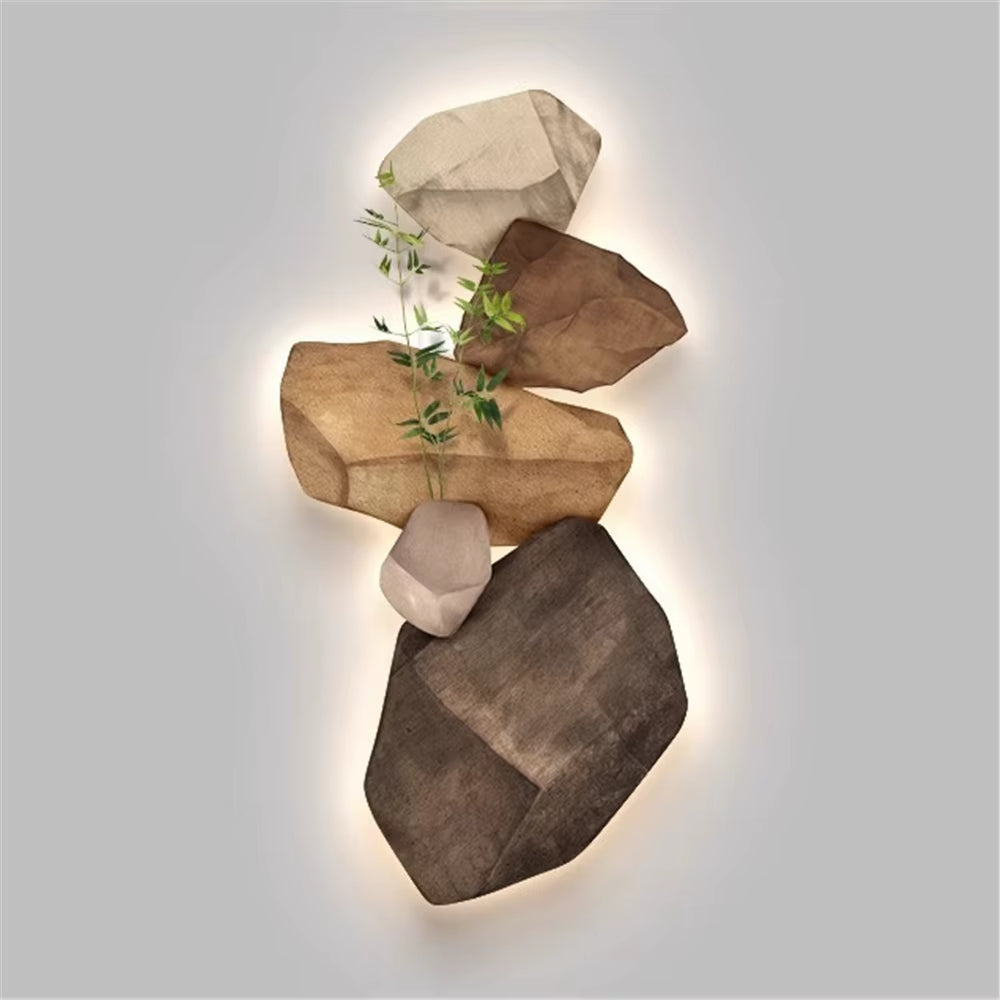 3D Stone Mural LED Wall Lamp - Elegant Night Light for Living Room, Study, and Office Decor