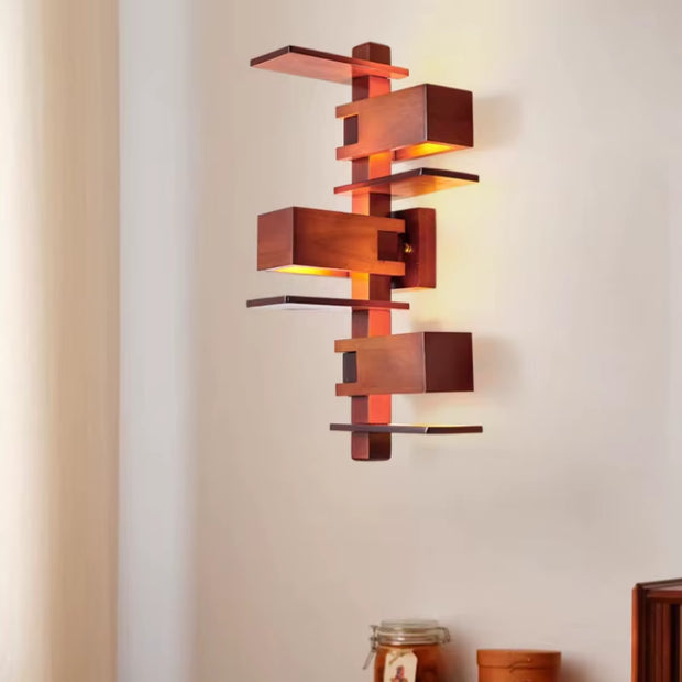 Japanese-Inspired Wooden LED Wall Lamp - Elegant Home Decor for Bedroom, Villa, Dining & Living Room Lighting