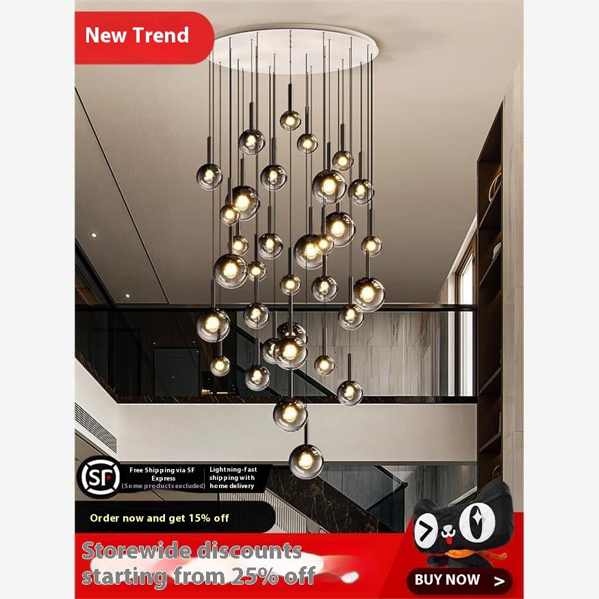 High-grade Empty Chandelier Rotating Staircase Long Chandelier
