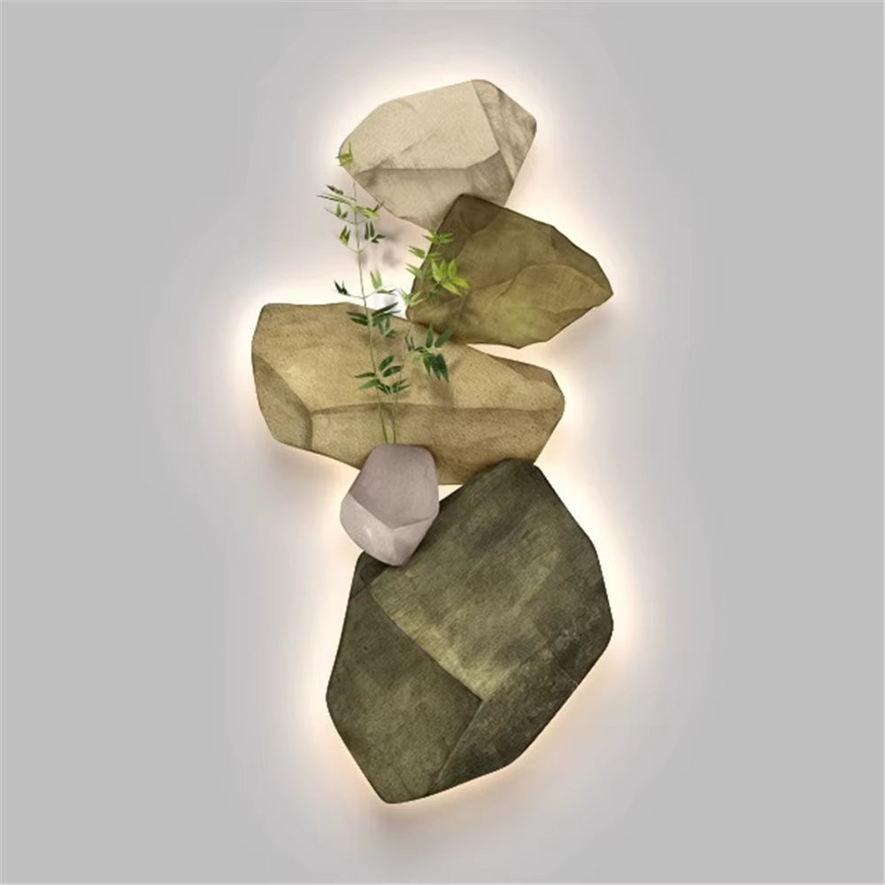3D Stone Mural LED Wall Lamp - Elegant Night Light for Living Room, Study, and Office Decor