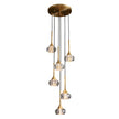 Copper Rotating Stairs Simple Modern Light Luxury Crystal Chandelier