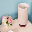 Simple round linen table lamp