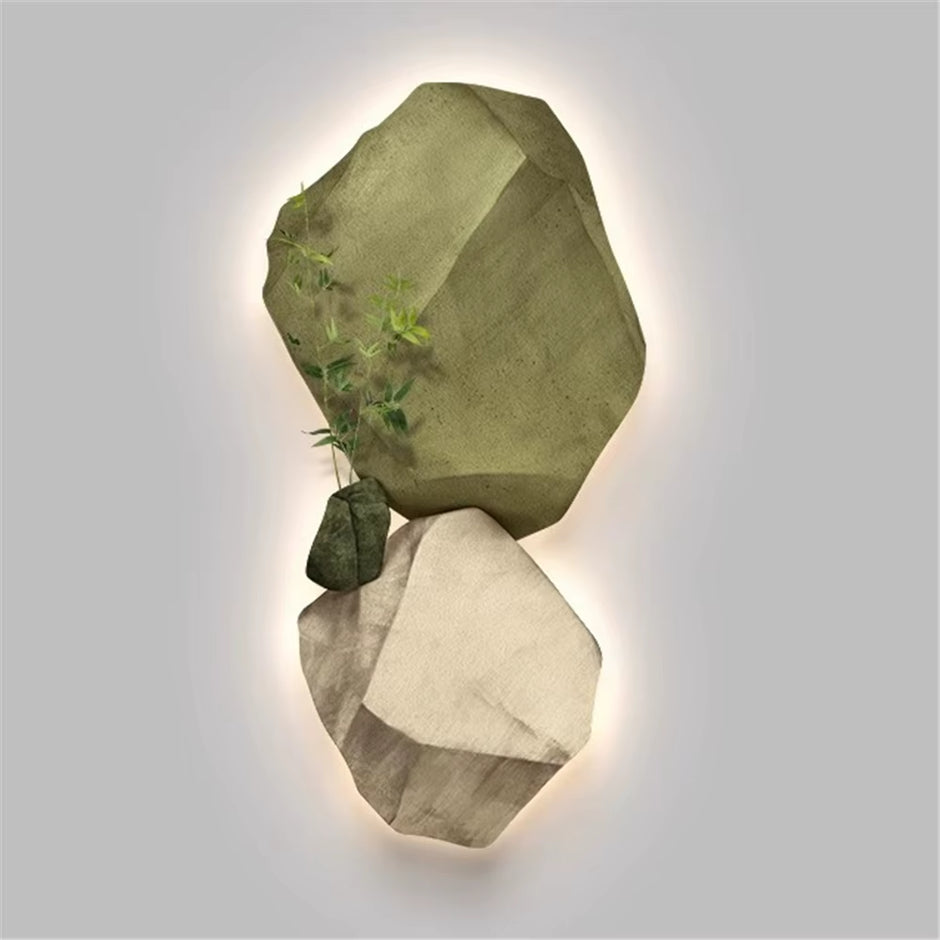 3D Stone Mural LED Wall Lamp - Elegant Night Light for Living Room, Study, and Office Decor