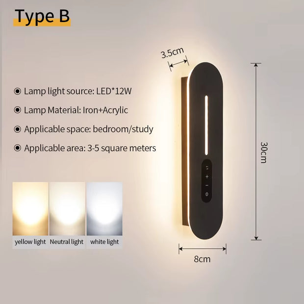 Wall Sconces Light Modern LED Wall Lamp Bedroom Living Room Light Black Indoor LED Corridor Interior Lights Home Decor Wall Lamp