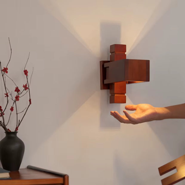 Japanese-Inspired Wooden LED Wall Lamp - Elegant Home Decor for Bedroom, Villa, Dining & Living Room Lighting