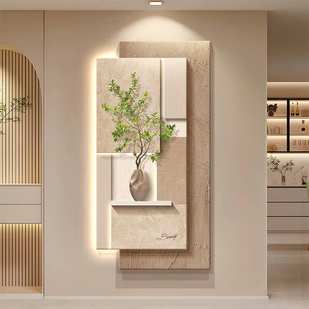 Elegant 2025 New Model LED Wall Lamp with Sensor for Entrance Hall - Stylish Green Plant Design for Corridors and Passages