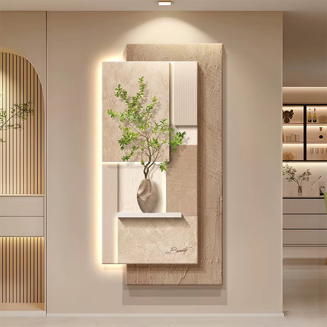 Elegant 2025 New Model LED Wall Lamp with Sensor for Entrance Hall - Stylish Green Plant Design for Corridors and Passages