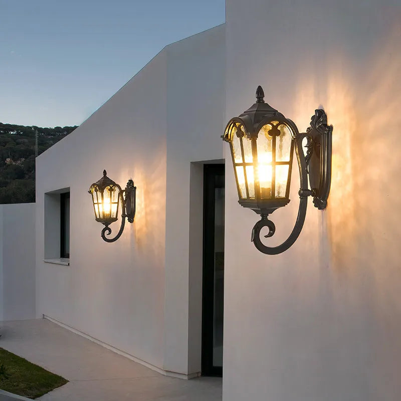 European Style Roman Outdoor Wall Lamp LED Retro Garden Lighting for Residential Villa Door