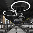 Modern Iron Art Circle Pendant Lights Minimalism Black White Metal Led Ring Light Office Living Room Decor Hanging Lamp Fixtures