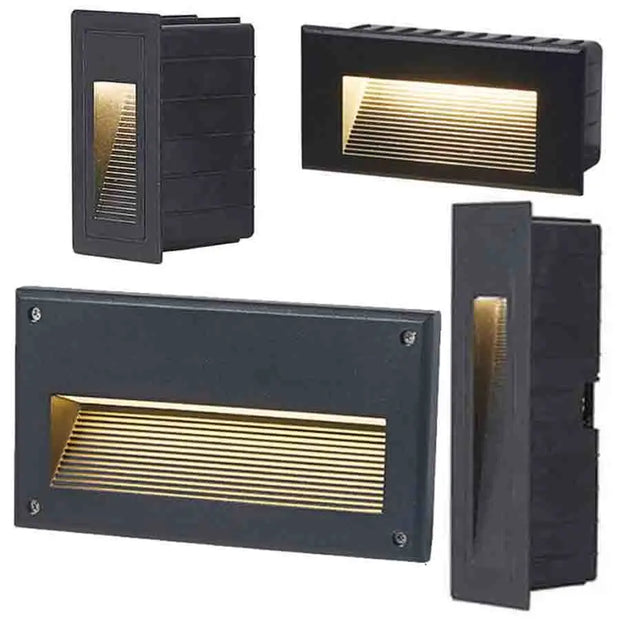 Thrisdar Waterproof LED Wall Light Led Step Stair Lights Outdoor LED Footlight Recessed Corner Lamp Exterior Garden Night Light