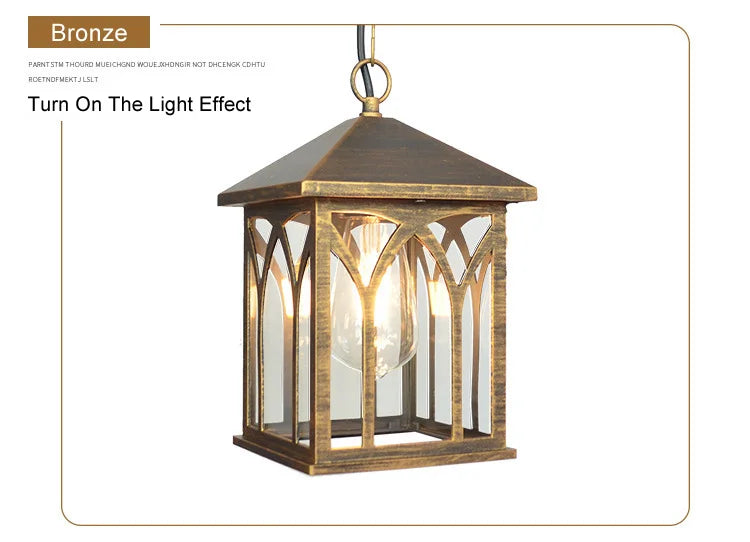 European Waterproof Pendant Lamp Outdoor Retro Village Chandelier Balcony Corridors Lights Grape Rack Hanglamp Luminaire