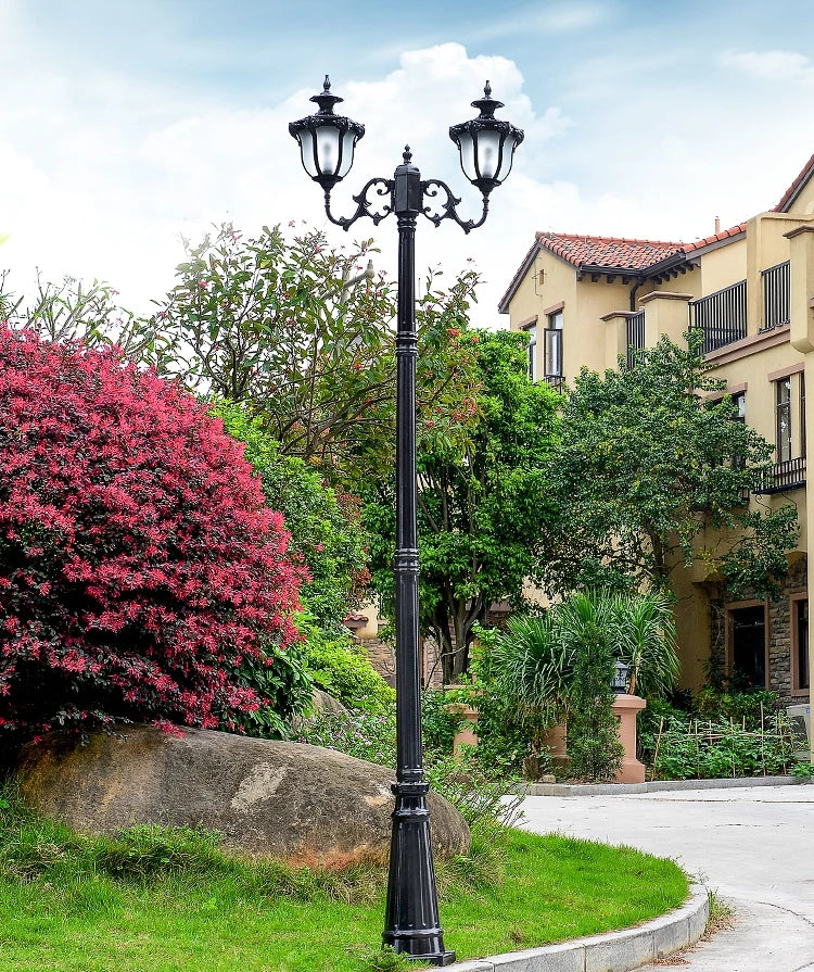 (H≈2.3M)Courtyard Street Lamp Community High Pole Lamp Outdoor Waterproof Lawn Lamp Villa Outdoor Retro Courtyard Lamp Landscape