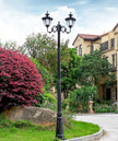 (H≈2.3M)Courtyard Street Lamp Community High Pole Lamp Outdoor Waterproof Lawn Lamp Villa Outdoor Retro Courtyard Lamp Landscape