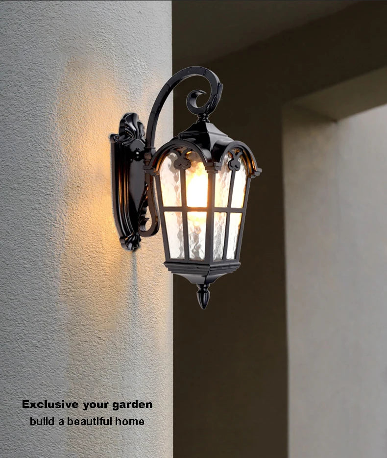 European Style Roman Outdoor Wall Lamp LED Retro Garden Lighting for Residential Villa Door