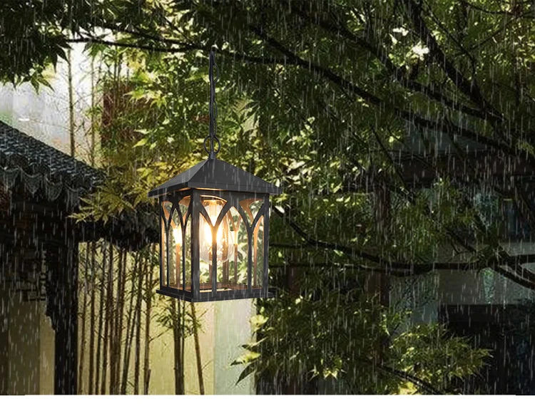 European Waterproof Pendant Lamp Outdoor Retro Village Chandelier Balcony Corridors Lights Grape Rack Hanglamp Luminaire