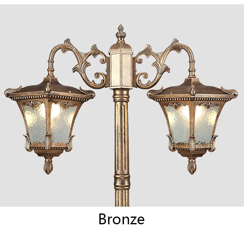 LED Street Lamp European Style Retro Waterproof Garden Lamp Outdoor Villa Lawn Community High Pole Landscape Lamp Street Light
