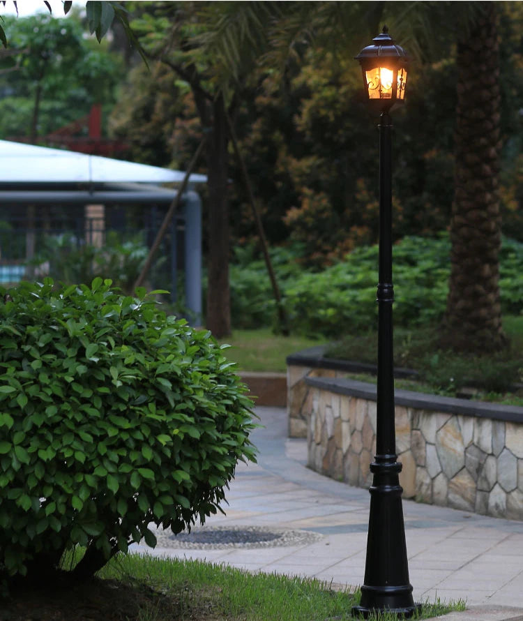 (H≈ 2.4m) Outdoor Courtyard Street Lamp European-Style Waterproof Retro Corridor Lamp Villa Outdoor High Pole Project