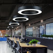 Modern Iron Art Circle Pendant Lights Minimalism Black White Metal Led Ring Light Office Living Room Decor Hanging Lamp Fixtures