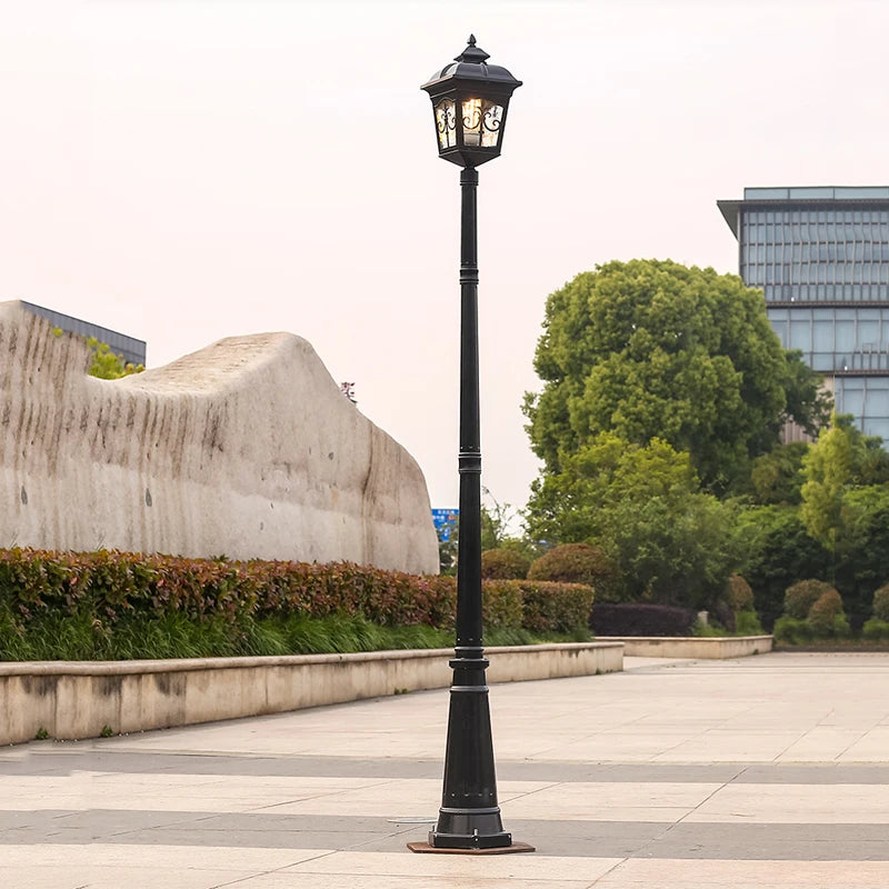 (H≈ 2.4m) Outdoor Courtyard Street Lamp European-Style Waterproof Retro Corridor Lamp Villa Outdoor High Pole Project