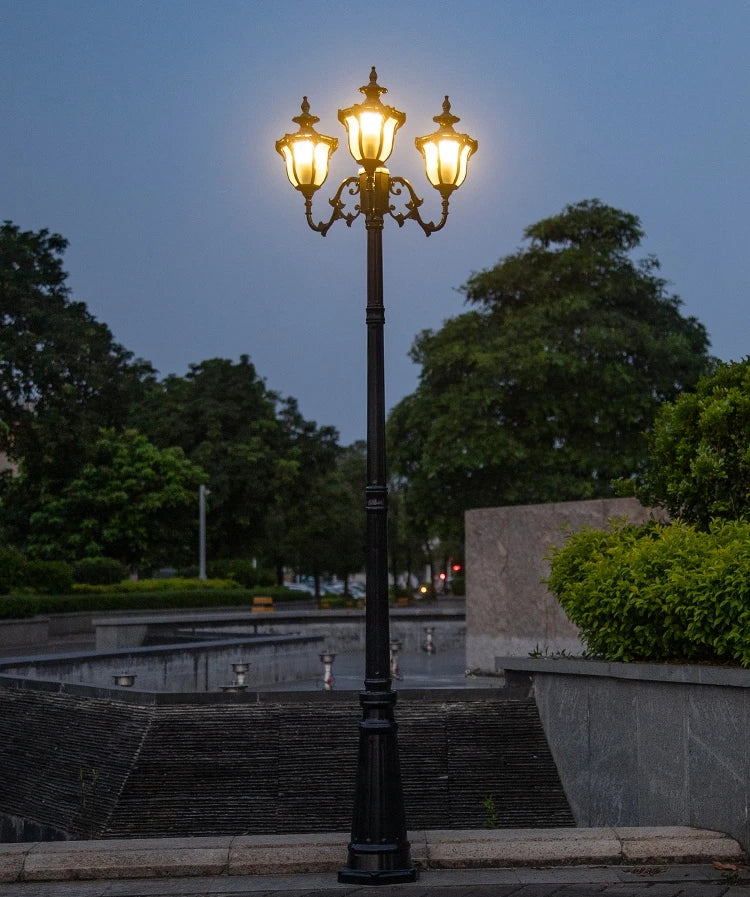 (H≈2.3M)Courtyard Street Lamp Community High Pole Lamp Outdoor Waterproof Lawn Lamp Villa Outdoor Retro Courtyard Lamp Landscape
