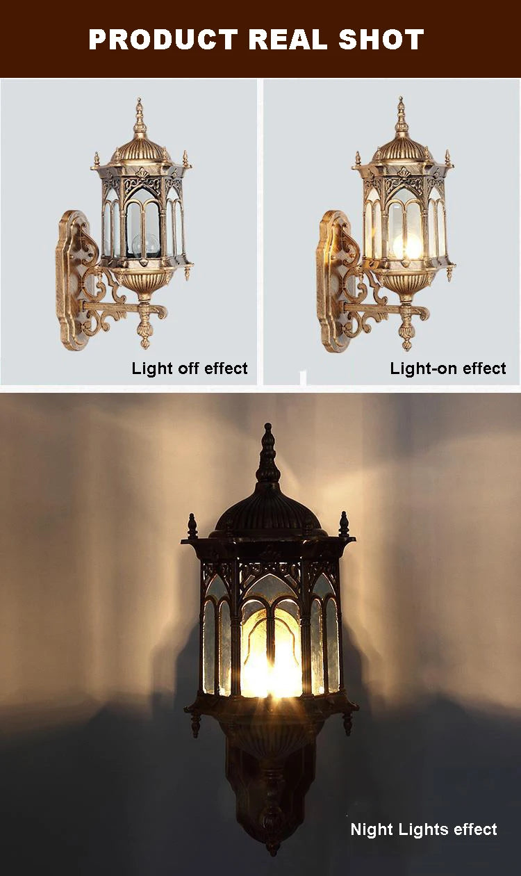 Outdoor Super Bright Wall Lamp Aisle European Style Garden Wall Lamp Waterproof Simple Retro Villa Balcony Corridor Wall Lamp