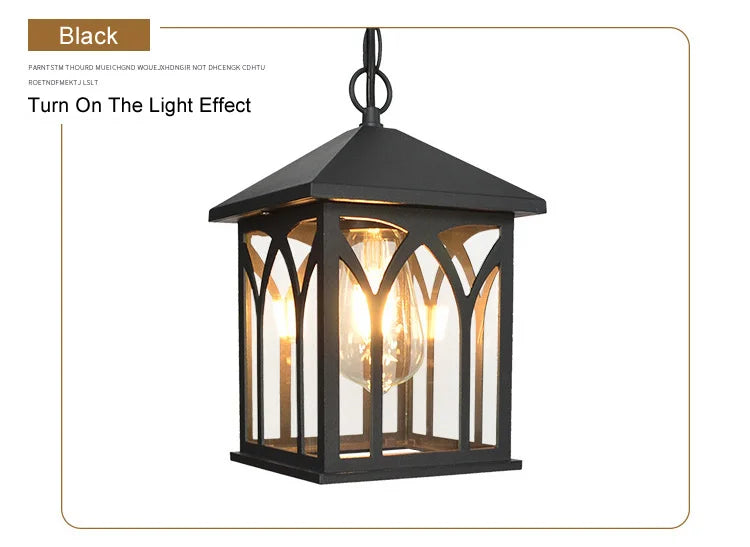 European Waterproof Pendant Lamp Outdoor Retro Village Chandelier Balcony Corridors Lights Grape Rack Hanglamp Luminaire