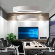 Modern Iron Art Circle Pendant Lights Minimalism Black White Metal Led Ring Light Office Living Room Decor Hanging Lamp Fixtures