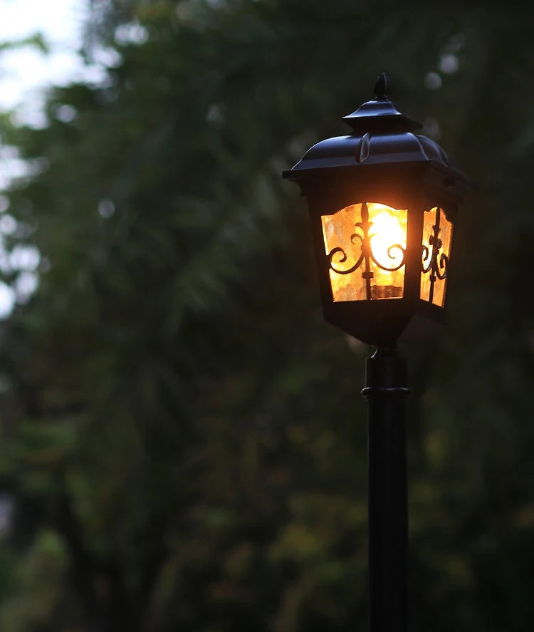 (H≈ 2.4m) Outdoor Courtyard Street Lamp European-Style Waterproof Retro Corridor Lamp Villa Outdoor High Pole Project