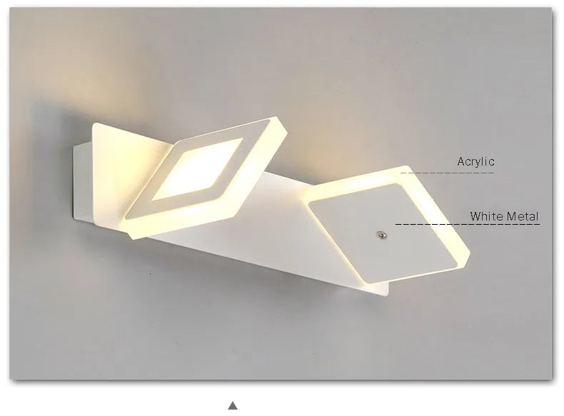 Modern Stair Led Wall Lamp Kitchen Bathroom Mirror Light Fixture Decor Bedroom Home Lighting White Metal Acrylic Sconce 110-220V