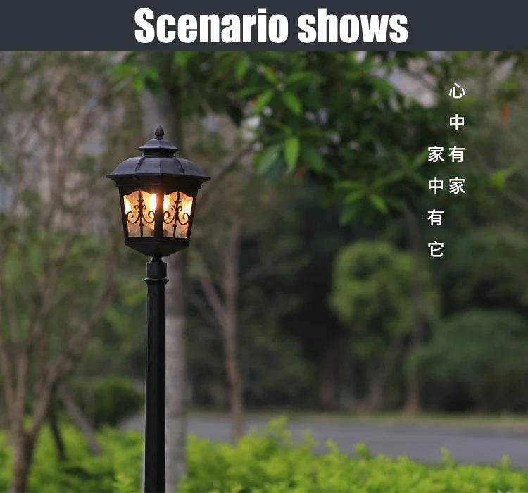 (H≈ 2.4m) Outdoor Courtyard Street Lamp European-Style Waterproof Retro Corridor Lamp Villa Outdoor High Pole Project
