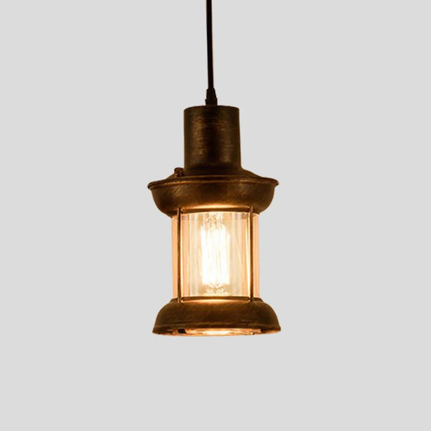 American Retro Vintage Pendant Lamp Antique Dining Room Balcony Nostalgic Decorative Cafe Restaurant Lamp Industrial Glass Light