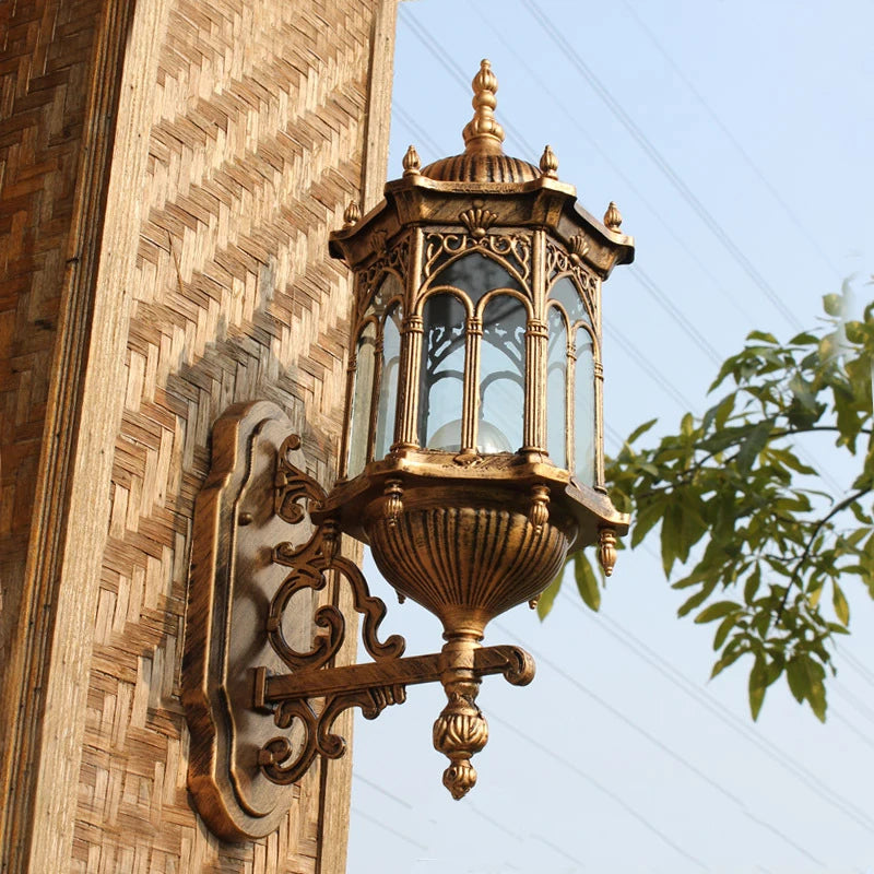 Outdoor Super Bright Wall Lamp Aisle European Style Garden Wall Lamp Waterproof Simple Retro Villa Balcony Corridor Wall Lamp
