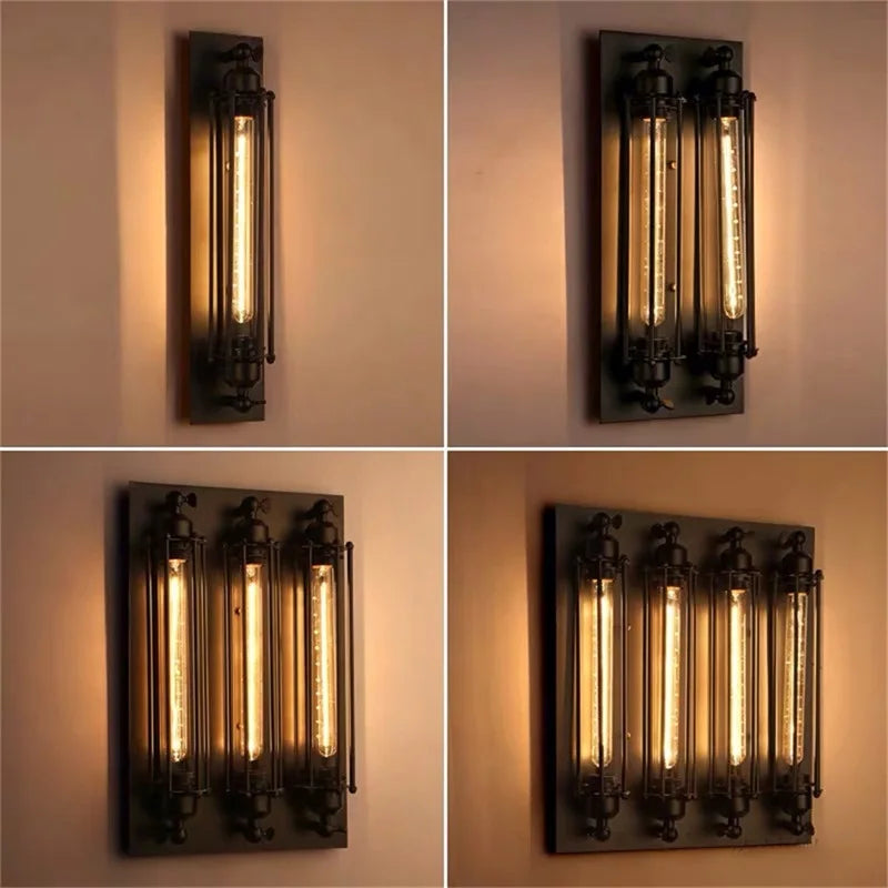 WPD Indoor Wall Lamps Fixtures LED Black Light Classical Lighting Loft  Sconces for Home Bar Cafe