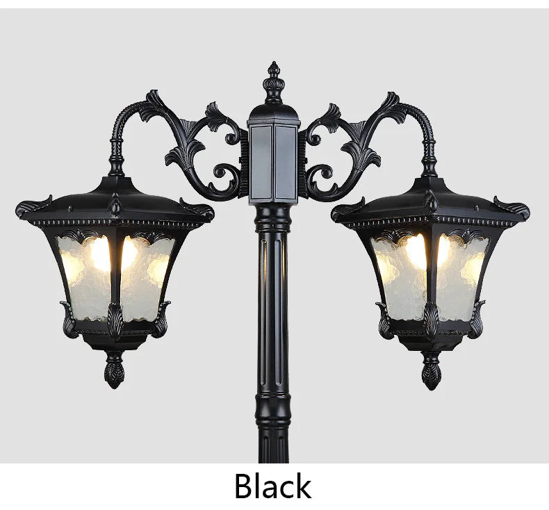 LED Street Lamp European Style Retro Waterproof Garden Lamp Outdoor Villa Lawn Community High Pole Landscape Lamp Street Light