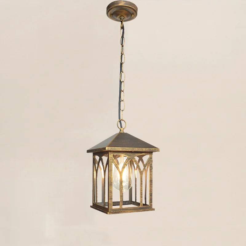 European Waterproof Pendant Lamp Outdoor Retro Village Chandelier Balcony Corridors Lights Grape Rack Hanglamp Luminaire