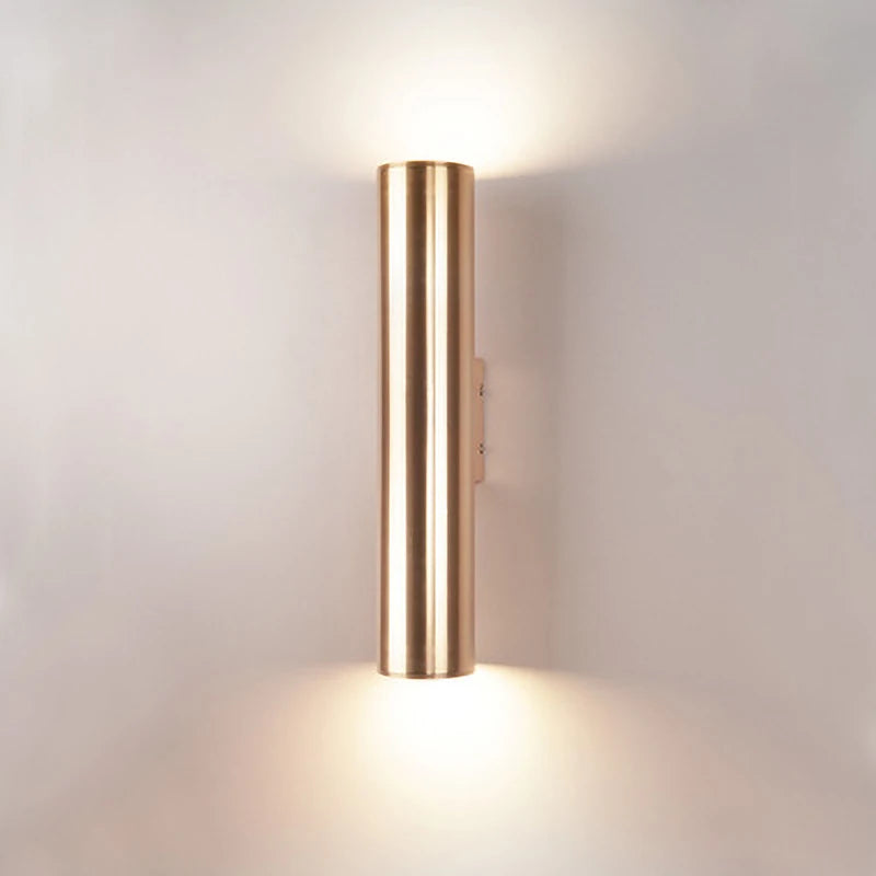 Modern Gold Pipe Wall Lamps Tube Light Home Decor Bathroom Bedroom Lamp Wall Sconces Led Mirror Light Loft Background lighting