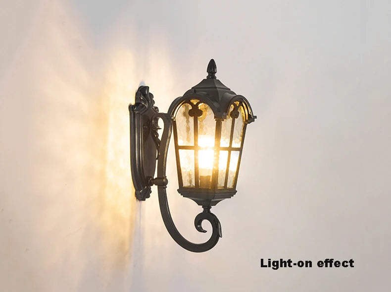 European Style Roman Outdoor Wall Lamp LED Retro Garden Lighting for Residential Villa Door