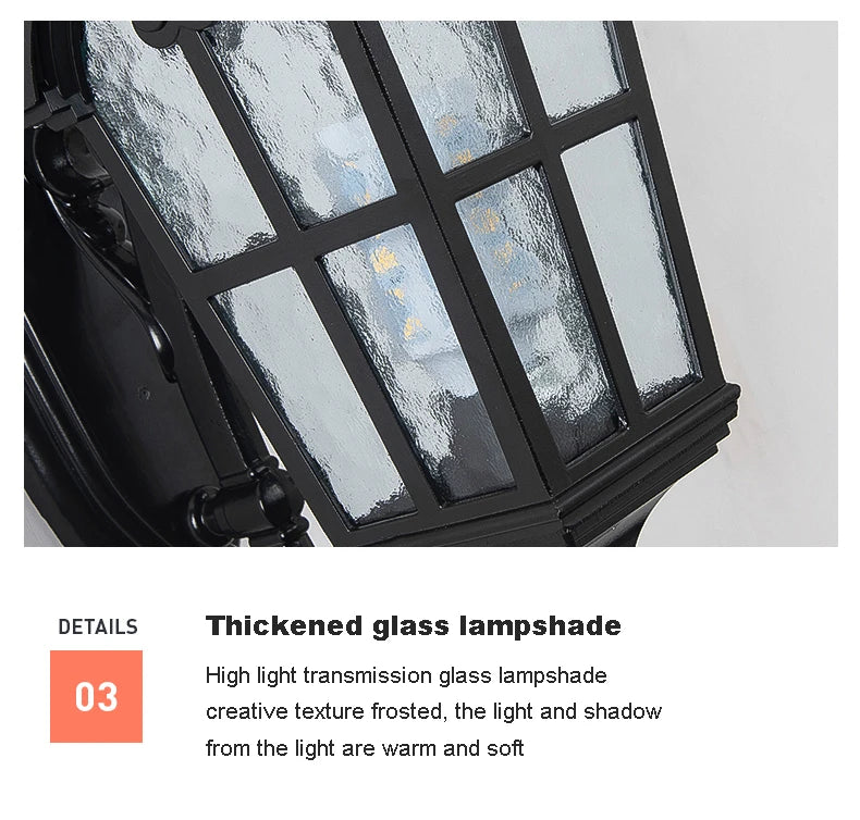 European Style Roman Outdoor Wall Lamp LED Retro Garden Lighting for Residential Villa Door