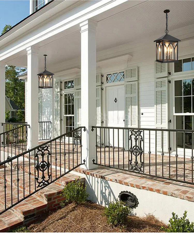 European Waterproof Pendant Lamp Outdoor Retro Village Chandelier Balcony Corridors Lights Grape Rack Hanglamp Luminaire